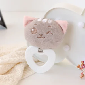 GATO 13CM  MORDEDOR E PELUCHE ROSA