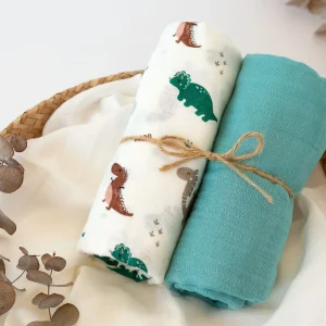 MUSSELINA 120X120CMS BAMBU VERDE 2 PEÇAS