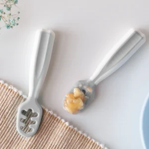 COLHER DE APRENDIZAGEM CINZENTO 2 PEÇAS