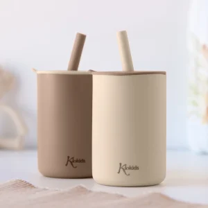 COPO 180ML SILICONE BEIGE 2 PEÇAS