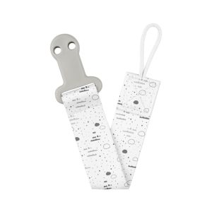 Prende chupeta com fita savanna cinza