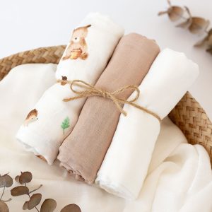 MUSSELINA 70X70CMS BAMBU CASTANHO 3U