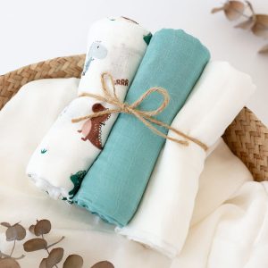 MUSSELINA 70X70CMS BAMBU VERDE 3U